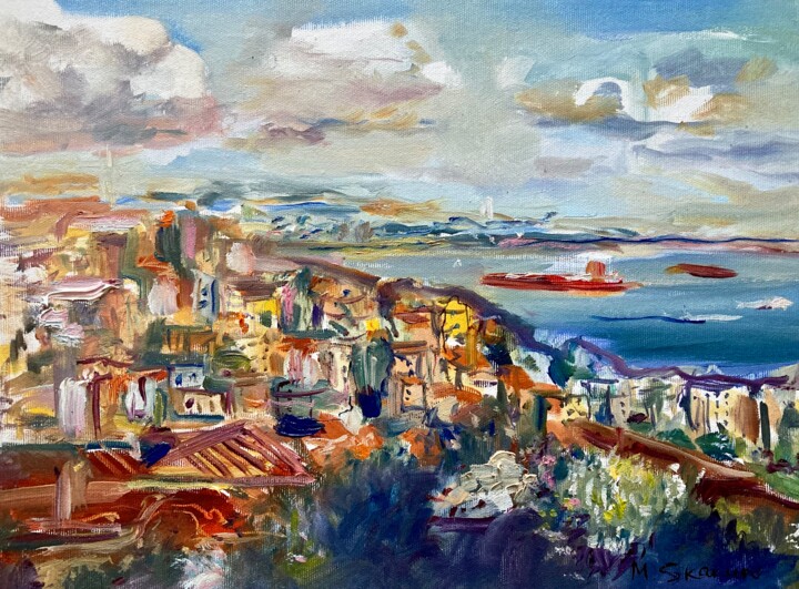 landscape of Istanbul 绘画, 11.8x15.8 in