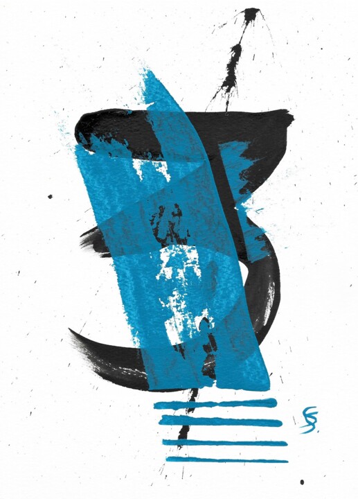 MAGIC NUMBERS “3” (Man - three) 绘画, 11.8x8.3 in