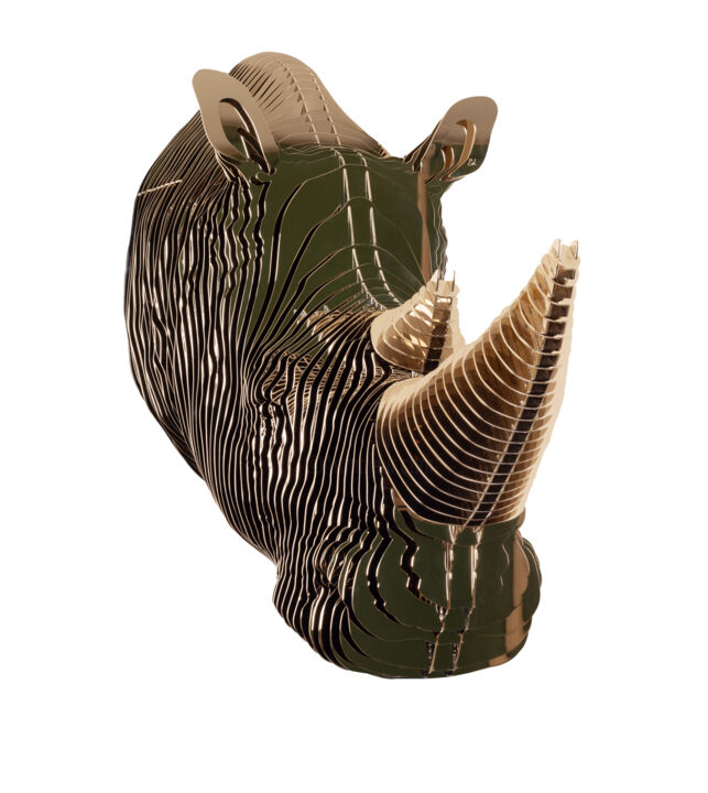 Sculpture intitulée "RHINOCEROS" par Gilles Dagorn, Œuvre d'art originale, Métaux
