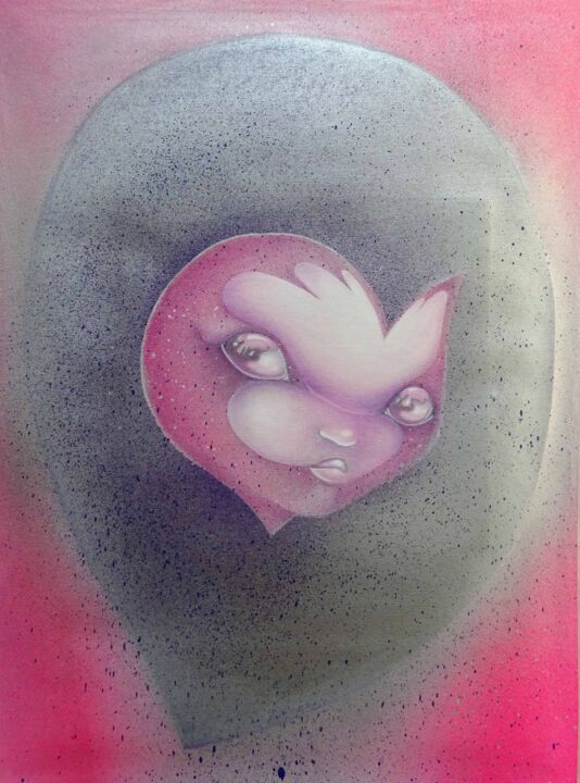 Pink Punk 绘画, 27.6x20.7 in
