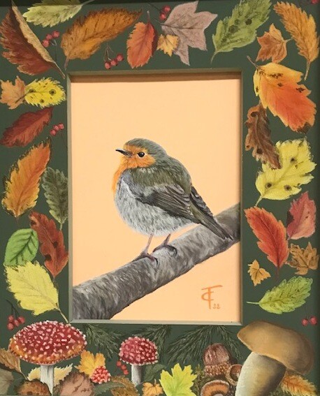 Dibujo titulada "Robin des Bois" por Pastels Et Velours, Obra de arte original, Pastel Montado en Bastidor de camilla de mad…