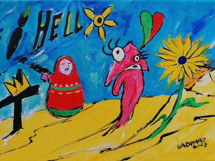 Painting titled "Spring Time Flower" by Wabyanko, Original Artwork, Acrylic