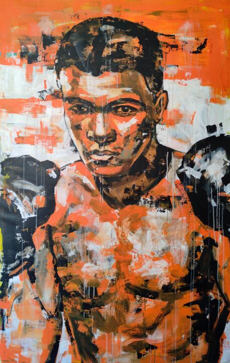 Muhammad Ali 绘画, 63x39.4 in