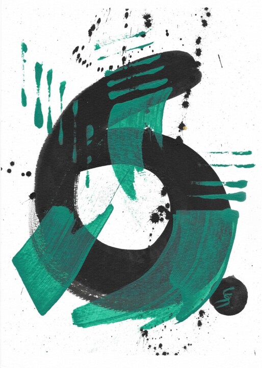 MAGIC NUMBERS “6” Man six 绘画, 11.8x8.3 in