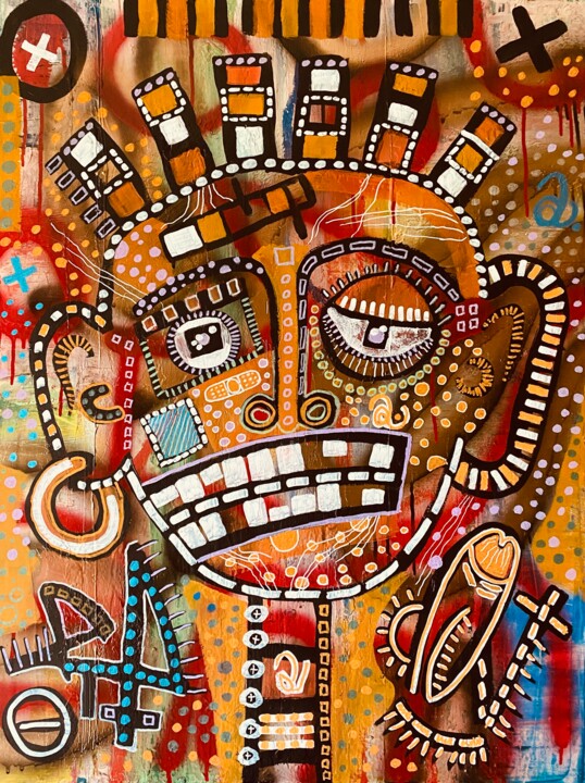 Peinture intitulée "ÉRECTION AUTOMNALE" par Michel Martin, Œuvre d'art originale, Acrylique