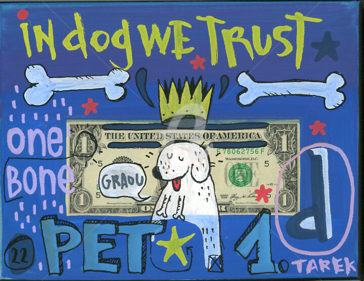 In dog we trust II Schilderij, 7,5x9,5 in