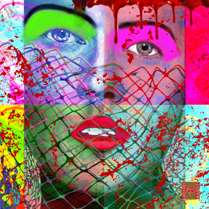 Digitale Kunst getiteld "SILENCE I" door Michel Martin, Origineel Kunstwerk, 2D Digital Work Gemonteerd op Aluminium