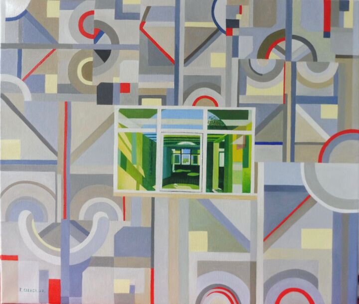 Painting titled "Grisailles positives" by Françoise Clercx, Original Artwork, Oil