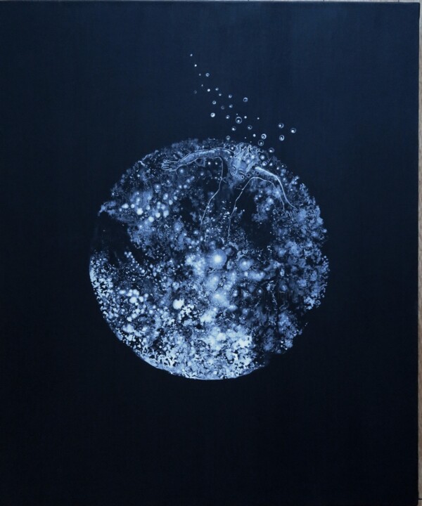 Peinture intitulée "Champagne!" par Clau Redier-Clément, Œuvre d'art originale, Encre Monté sur Châssis en bois