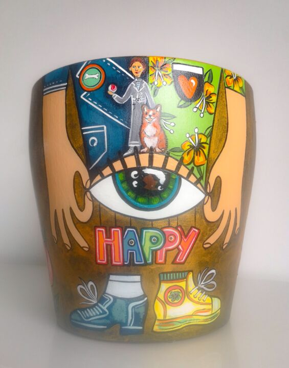 Design titled "Grand pot de fleurs…" by Katya M, Original Artwork, Furniture
