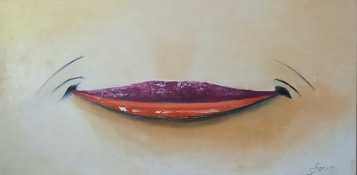 290 Satisfait 绘画, 11.8x23.6 in