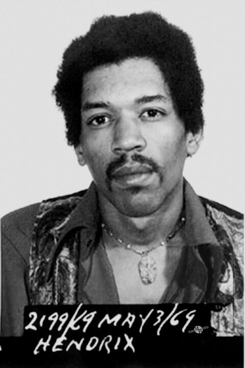 Jimi Hendrix Mug Shot Vertical 绘画, 36x24 in