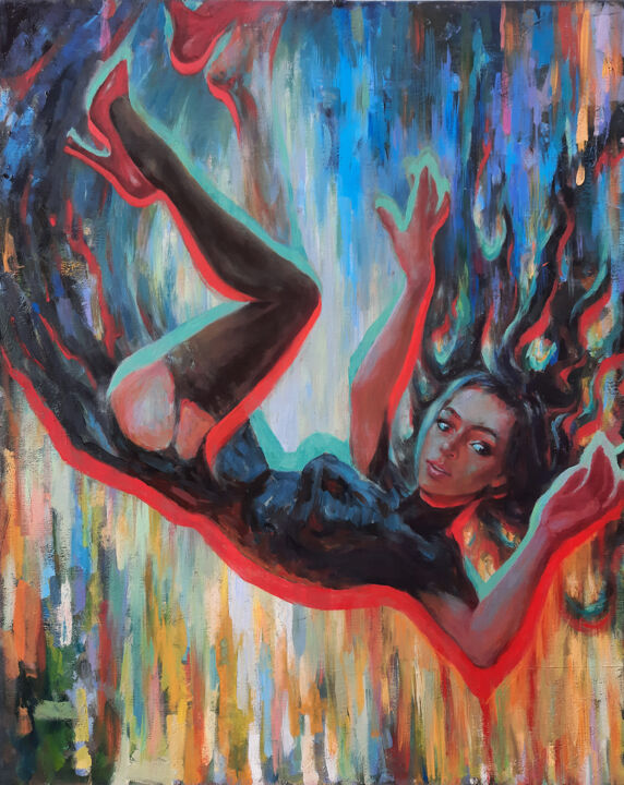 Alice's happy flight 绘画, 39.4x31.5 in
