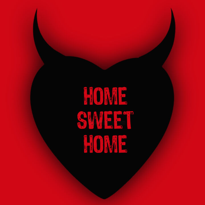 Devil Heart Home Sweet Home 绘画, 18x18 in
