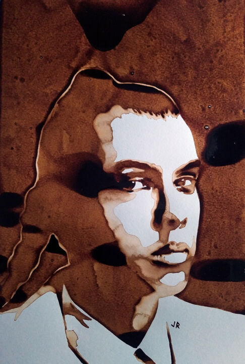 Painting titled "Stromaé - L'enfer" by Joany Régibier, Original Artwork, Watercolor