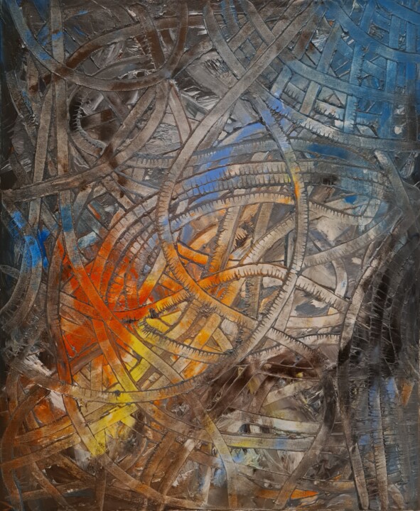 Painting titled "Multidimension" by Andrea Stanic, Original Artwork, Oil
