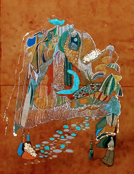 Painting titled "Esprit d'ouverture" by Hélène Stevens, Original Artwork, Pastel Mounted on Cardboard