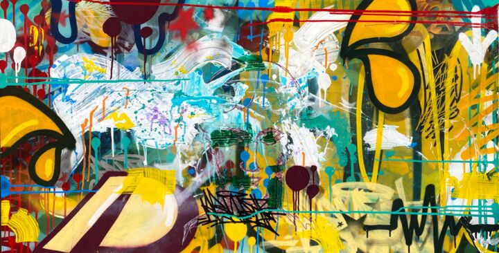 Urban Peach 绘画, 23.6x47.2 in