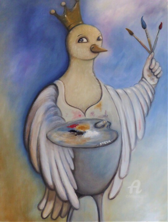 La force des pinceaux 绘画, 35.4x27.6 in