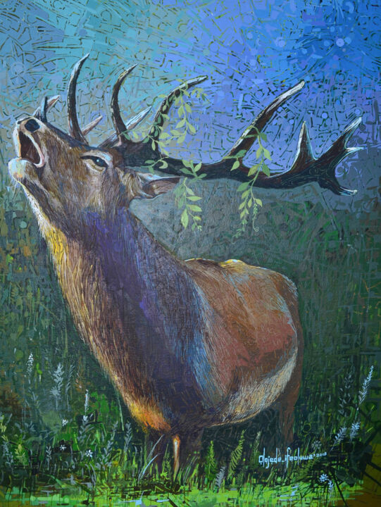The deer panteth 绘画, 20.1x16.1 in