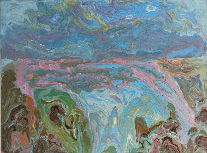 绘画 标题为“And rivers overflow…” 由Мар'Яна Собків, 原创艺术品, 丙烯