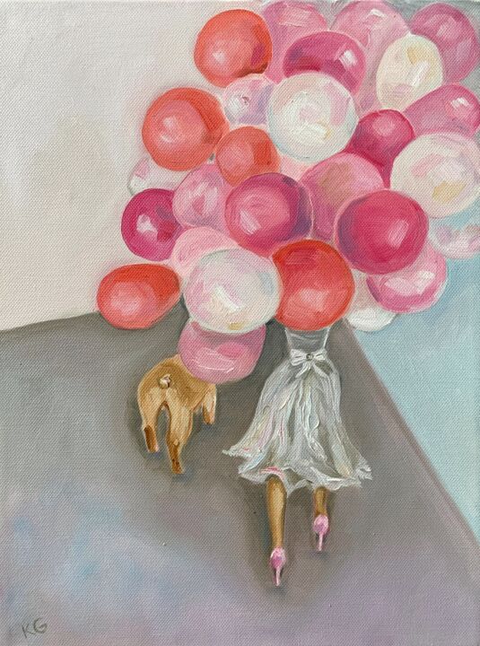 Let's go to the party with balloons 绘画, 15.8x11.8 in