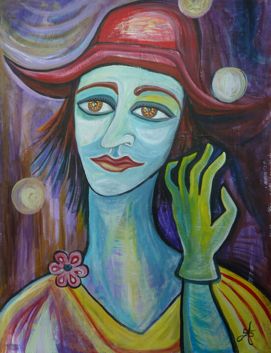 Peinture intitulée "Le Jongleur" par Aurélie Sarrazin, Œuvre d'art originale, Acrylique