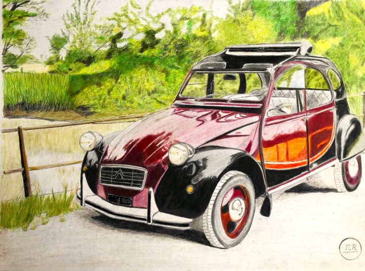 Citroën 2CV 图画, 11x15.8 in