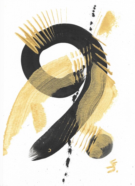 MAGIC NUMBERS “9” - (Nine Man) 绘画, 11.8x8.3 in