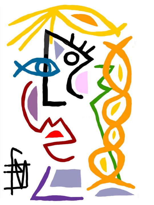 la fille à la tresse 数字艺术