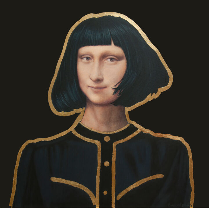 제목이 ""Mona Lisa. Passpor…"인 미술작품 Nataliya Bagatskaya로, 원작, 아크릴