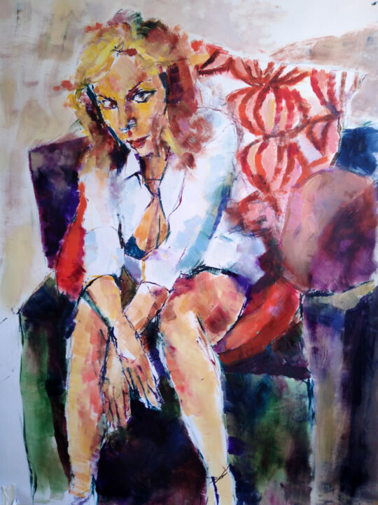 La Tua camicia bianca 绘画, 55.1x45.3 in
