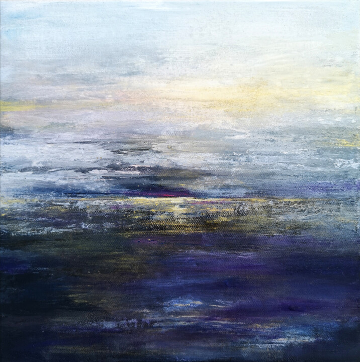 Schilderij getiteld "Abstract Seascape P…" door Tatiana Zhuravleva, Origineel Kunstwerk, Acryl