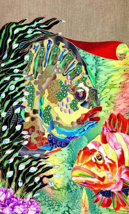 At depth 纺织艺术, 56x33 in