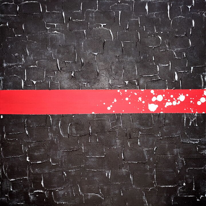 Red Line 绘画, 23.6x23.6 in
