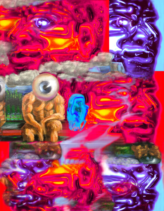 Peinture intitulée "Guilt of Helplessne…" par Grégory Dreyfus, Œuvre d'art originale, Peinture numérique