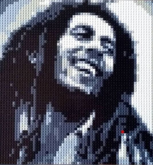 Bob Marley ô Lego 雕塑, 20.1x20.1 in