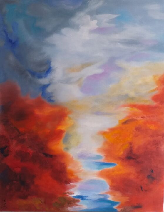 Pintura intitulada "Destin" por Geneviève Pace, Obras de arte originais, Óleo