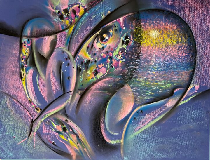 Pintura titulada "Before bedtime" por Daria Terentyeva, Obra de arte original, Pastel