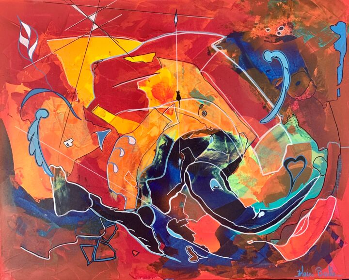 Signature frequentielle 绘画, 28.7x35.8 in