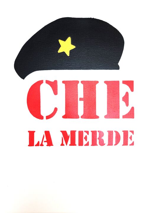 Painting titled "CHE la merde (Red)" by Otist, Original Artwork, Spray paint