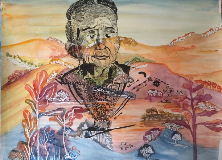 Native A 绘画, 19.7x25 in