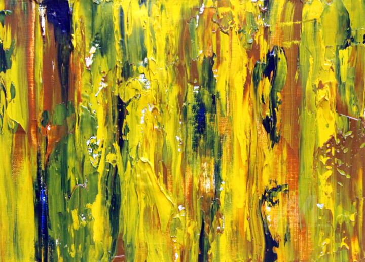 Ζωγραφική με τίτλο "Natuur 4" από Trudie Noordermeer, Αυθεντικά έργα τέχνης, Λάδι Τοποθετήθηκε στο Ξύλινο φορείο σκελετό