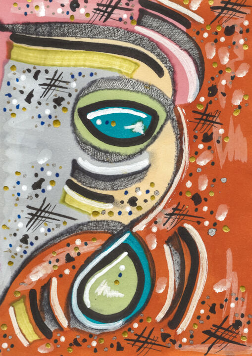 Peinture intitulée "Bastet" par Nicolas Bernié, Œuvre d'art originale, Acrylique