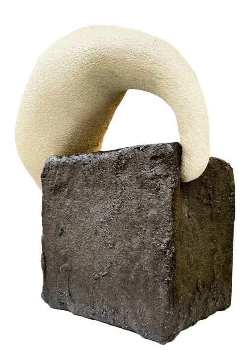 Sculptuur getiteld "N°490 Accroché" door Michel Lacroix, Origineel Kunstwerk, Terra cotta