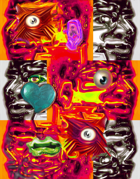 Peinture intitulée "Continuum on anothe…" par Grégory Dreyfus, Œuvre d'art originale, Peinture numérique