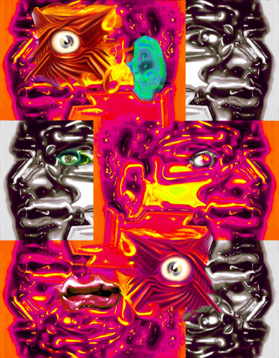 Peinture intitulée "Continuum on anothe…" par Grégory Dreyfus, Œuvre d'art originale, Peinture numérique