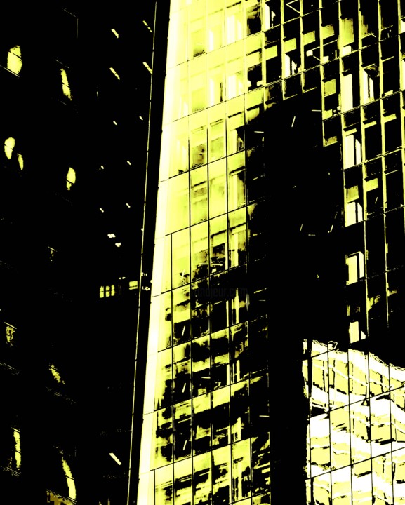 Photographie intitulée "Building Reflection…" par Ken Lerner, Œuvre d'art originale, Photographie numérique