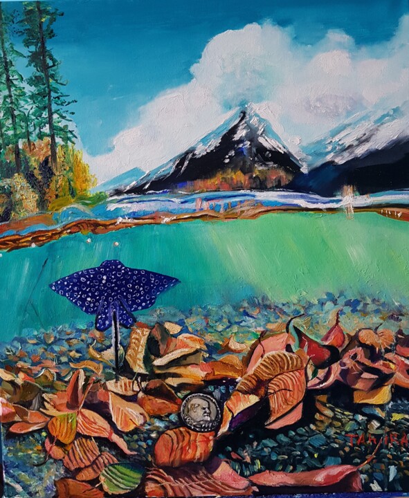 rivière qui coule 绘画, 22.1x18.1 in
