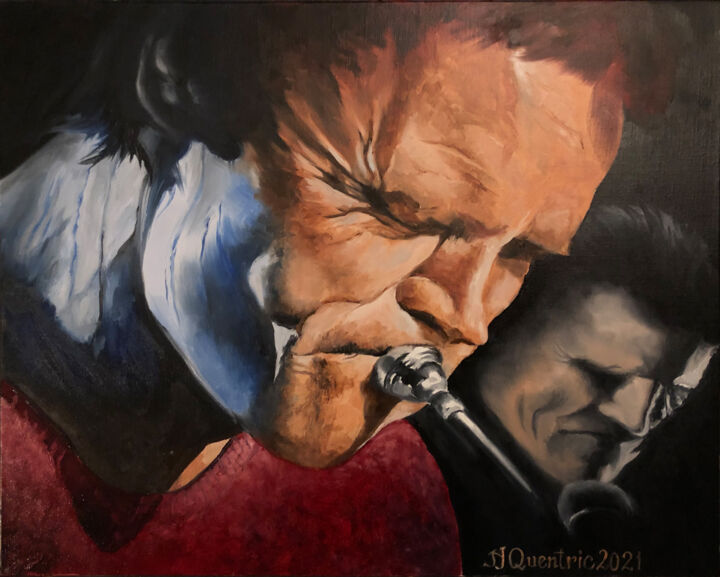Peinture intitulée "Chet Baker" par Jean-Yves Quentric, Œuvre d'art originale, Huile Monté sur Châssis en bois